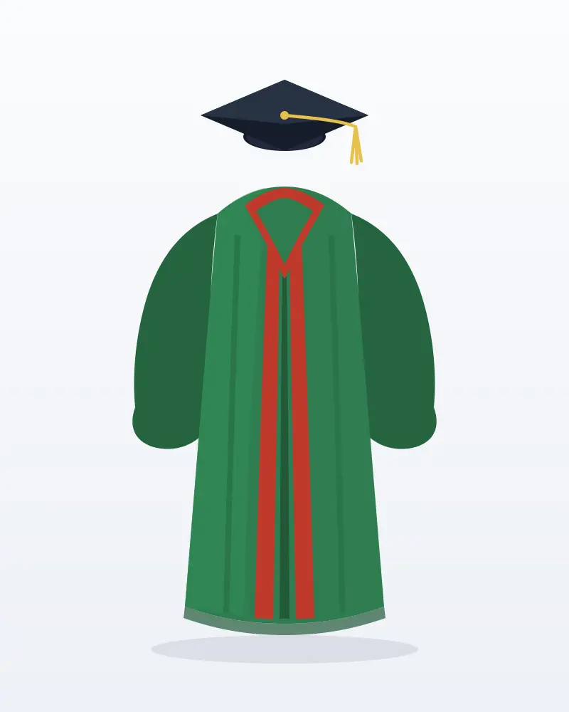 Áo tốt nghiệp tiểu học xanh lá